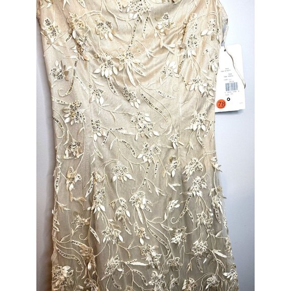 NWT Theia Chrisley Petal Beaded Cocktail Dress Champagne Sz 0 $895 [jb] - Picture 14 of 16